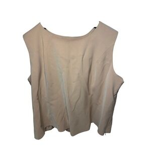 Verucci by Chantille Women Sleeveless Blouse Size 18 Camel Tan Lined Dressy Top